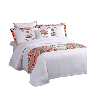 Bán Buôn Tùy Chỉnh Trắng Khách Sạn In Kỹ Thuật Số Bộ Đồ Giường Đặt Bed Linen Bed Sheet <span class=keywords><strong>Set</strong></span> - Product Image 1