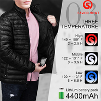 Veste d'hiver thermique électrique à rembourrage gonflable, 3 vitesses de réglage de la température, batterie rechargeable, veste chauffante pour le ski en plein air