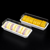 Couvercles transparents personnalisés en PET avec couleur transparente + blanche pour l'emballage de gâteau emballage blister en plastique de qualité alimentaire