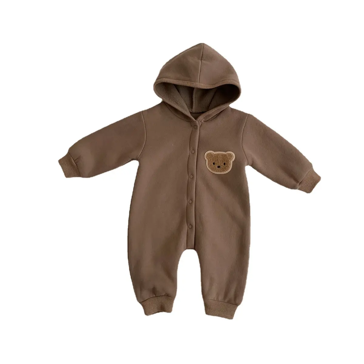 Winter Thickened Clothing Fleece Bear Crawl Suit Newborn Fleece Baby Body Suit Onesie