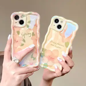 IMD Flower Phone Cover For IPhone 15 Pro Luxury Soft Tpu Bling Glitter Phone Case For IPhone 15 14 13 12 11