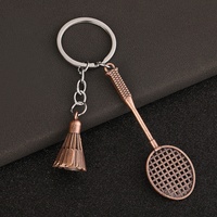 Porte-clés en alliage de zinc, série sportive (golf, tennis de table, badminton), vente en gros d'usine, cadeau d'affaires créatif
