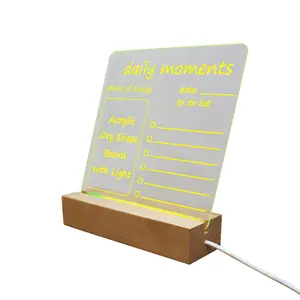 2022 Hotsell Student Draagbare Mini Schrijven Led Licht Acryl Message Board