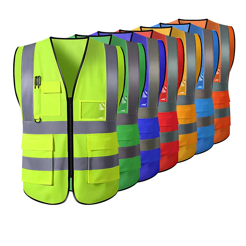 120GSM Construction Uniform Work Reflective Clothing High Visibility Reflective Safety Vest Jacket Security Vest With Logo