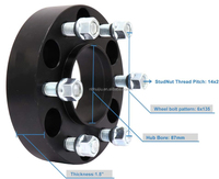 Ensemble d'entretoises de roue de différentes tailles de barres d'armature de haute qualité de 4-2 pouces 50mm d'épaisseur 6x5.5 adaptateur centré sur le moyeu