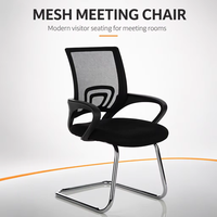 Accoudoir de réception, chaise de bureau en maille, chaise de bureau de réunion de visiteur avec pied chromé, bon marché, vente en gros