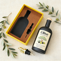 Bouteille en verre d'huile d'olive de qualité supérieure personnalisée, bouteille vide pour liqueur, rhum, vodka, whisky, tequila, gin, spiritueux en verre avec boîte personnalisée