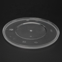 Rond noir en plastique PP 9 OZ micro-ondes 250 ml bols récipient alimentaire jetable bol d'emballage de sauce à soupe chaude avec couvercle