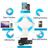 Unidad flash USB OTG multifunción 4 en 1 3,0 Compatible con ordenador Micro USB Lightning tipo C 2,0 memoria Pendrive disco USB