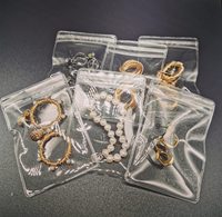 Sacs à bijoux en PVC transparents anti-ternissement avec fermeture éclair pour le rangement de bijoux en argent, bagues et boucles d'oreilles