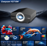 Projecteur Everycom YG710W Haute Luminosité 4K FHD 1080P Mise au Point Automatique Projecteur Haut de Gamme Vidéo Intelligente Cinéma Maison Faisceau Wifi Mini Projecteurs
