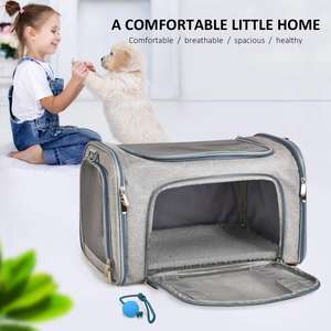 Sac de transport portable pour animaux de compagnie, adapté aux petits chiens et chats, compatible avec les cabines aériennes, avec tapis confortable et fermetures éclair sécurisées - Product Image 6