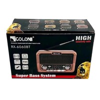 Eletree Golon Rx-Bt6060S Rx-6060Bt Vintage En Bois À Main Am Fm Sw Batterie Puissance Radio Linterna Recargable Con Luz Solaire