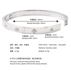Bracelet en acier inoxydable de luxe très vendu, charmants bracelets en or pour femmes - Product Image 6