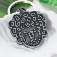 Porte-clés personnalisé en acier inoxydable plaqué argent antique, porte-clés anime, artisanat métallique, gaufrage, alliage de zinc, porte-clés 3D