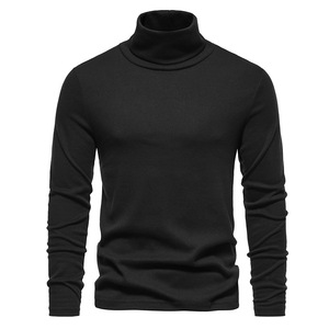 Vente en gros de pulls pour hommes d'automne et d'<span class=keywords><strong>hiver</strong></span> de nouvelle base de pulls à <span class=keywords><strong>col</strong></span> <span class=keywords><strong>roulé</strong></span> de couleur unie pour hommes - Product Image 3
