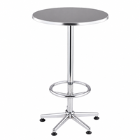 Table de bar ronde CHome, table haute 60 cm, piétement chromé en étoile, meuble de cuisine, îlot, comptoir de petit-déjeuner, appartement, salle à manger
