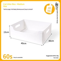 Lettiera per Gatti Pieghevole Portatile Monouso Extra Large, Toilette per Gatti in PP Impermeabile Monouso Mensile, Rialzata Anti-Schizzi