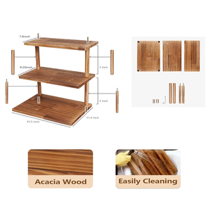 Estante <span class=keywords><strong>de</strong></span> <span class=keywords><strong>Madera</strong></span> <span class=keywords><strong>de</strong></span> 3 Niveles <span class=keywords><strong>para</strong></span> Almacenamiento <span class=keywords><strong>de</strong></span> <span class=keywords><strong>Condimentos</strong></span>, Estante <span class=keywords><strong>de</strong></span> Cocina <span class=keywords><strong>de</strong></span> <span class=keywords><strong>Madera</strong></span> <span class=keywords><strong>para</strong></span> Tazas <span class=keywords><strong>de</strong></span> Té y Cupcakes - Product Image 3