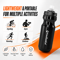 Bouteille d'eau sport OEM compressible 600ml 700ml en PP anti-fuite avec logo personnalisé faible MOQ pour extérieur, gym, vélo