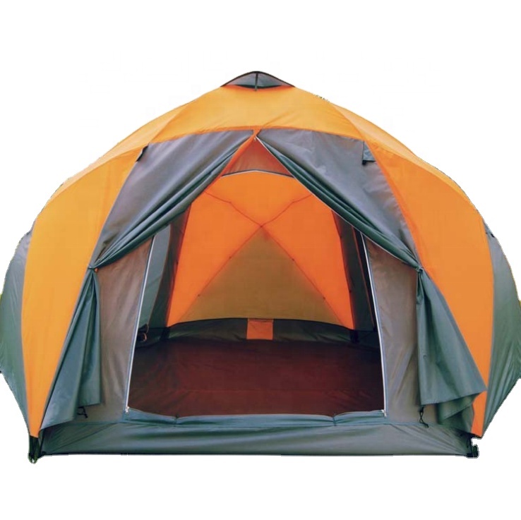 Outdoor Multi Persoon Tent 10 Mensen Driedeurs Dubbellaags Hoogwaardige Luxe Zeshoekige Tent