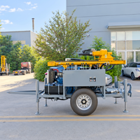 Foreuse de puits d'eau portable remorquable 853 pieds 100HP pour usage industriel machine de forage de puits d'eau