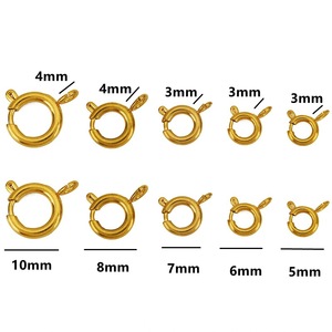 Hebilla redonda Q de acero inoxidable chapada en oro para collar, pulsera, accesorios de joyería DIY - Product Image 2