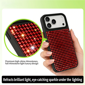 Coque tendance noire avec strass pour <span class=keywords><strong>iPhone</strong></span> 17 16 15 <span class=keywords><strong>14</strong></span> 13 12, dos en PC <span class=keywords><strong>noir</strong></span> luxueux orné de cristaux, protection anti-choc et bijoux - Product Image 5