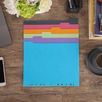AFFISURE-separadores de archivos de plástico, variados, Color A4, Extra ancho, 6 piezas, con lengüetas Multicolor en blanco para carpeta de anillos