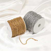 Chaîne à maillons NK 3:1 en acier inoxydable plaqué sous vide, accessoires minimalistes pour colliers et bracelets DIY, sans pierres, fabriqué en Chine, transfrontalier