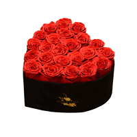 Nouvelle Offre 2025 : Boîte Cœur de Roses Éternelles Stabilisées de Qualité Supérieure, Longue Durée (3-5 Ans), Idéale pour Noël