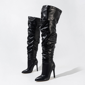 2024 Dance Hot Girls Ankle-Height Knee-High Boots with Open Toe and Peep Toe Styles Western Style Long Tube - Product Image 5
