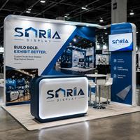 Stand d'exposition publicitaire 10x10 personnalisé avec logo, modulaire, léger, pliable, durable, réutilisable, en tissu tendu
