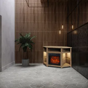Maison salon 45 pouces Center de divertissement moderne Led meuble TV coin TV support avec cheminée
