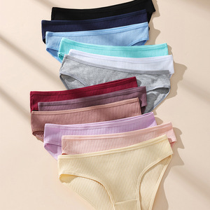กางเกงในผ้าฝ้ายริบบิ้นสำหรับผู้หญิง เอวกลาง ระบายอากาศได้ดี นุ่มสบาย ใส่ได้ทุกวัน ขายส่ง - Product Image 4