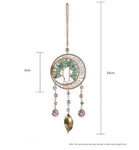 <span class=keywords><strong>Carillon</strong></span> à vent et attrape-rêves en cristal d'améthyste de style Art Déco, arbre de vie naturel, décoration murale en pierres précieuses, décoration extérieure - Product Image 4