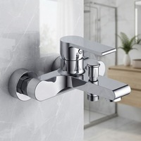 Mitigeur de bain en laiton avec poignée en zinc, cartouche 35 mm, inverseur à deux voies, robinet monocommande chromé classique pour hôtel
