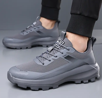 Chaussures décontractées pour hommes, taille 38-45, respirantes, en mesh et cuir synthétique, antidérapantes