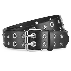 Ceintures pour femmes <span class=keywords><strong>en</strong></span> cuir PU de luxe, style 2025, <span class=keywords><strong>cyberpunk</strong></span> noir et blanc, Y2K, boucle <span class=keywords><strong>en</strong></span> alliage à double rangée, ceinture personnalisée - Product Image 6
