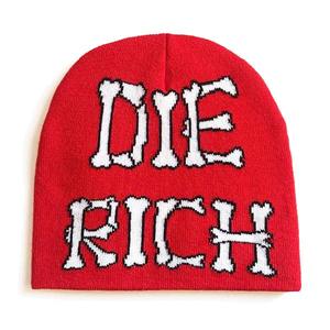 Kostenlose Musteranfertigung Individuelles Markendesign Etikett Y2k Designer Gestrickte Totenkopf Winter Jacquard Beanie Mütze - Product Image 1