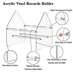 Support de stockage de disques vinyles, support de stockage de disques vinyles en acrylique, support de rangement de CD transparent pour albums simples et Gatefold - Product Image 3