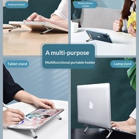 Support portable pour ordinateur portable en alliage d'aluminium ultra-fin, pliable, avec dissipation thermique et réglage en hauteur
