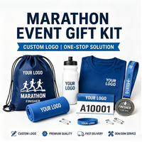 Ensemble cadeau promotionnel personnalisé pour course de marathon avec médaille, serviette, t-shirt, sac à cordon, kit sportif pour événement de course, OEM