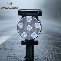 Balise solaire haute puissance à 12 LED avec modes clignotant/flash puissant/synchronisé, protection IP66 PC/ABS, réflecteur prismatique haute intensité pour