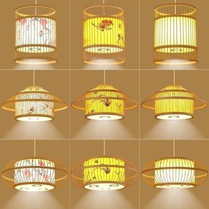 โคมไฟเพดานทรงกลมแบบสานจากไม้ไผ่ ขั้วหลอด E27 ใช้หลอดไฟ LED เหมาะสำหรับร้านอาหาร ตกแต่งแสงสว่าง - Product Image 4