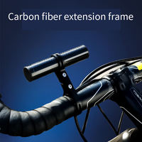 Support de fixation double pince en fibre de carbone pour guidon de vélo, extension pour lampe, ordinateur et téléphone
