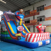 Château gonflable commercial à thème singe pour carnaval, toboggan gonflable sec pour événements extérieurs et fêtes