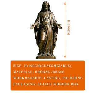 Estatua de Jesucristo de Bronce Fundido a Tamaño Real, Escultura Religiosa Cristiana Moderna para Decoración de Jardín, Iglesia o Exteriores - Product Image 4