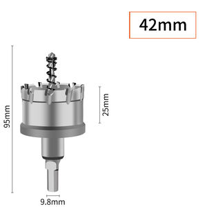Punta da trapano a tazza in carburo TCT per impieghi gravosi da 12-200 mm per foratura di acciaio inossidabile/ferro/marmo/legno - Product Image 3