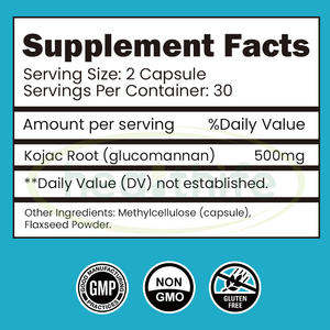 Grosir sampel ekstrak akar <span class=keywords><strong>Konjac</strong></span> kapsul glucomanhan <span class=keywords><strong>Konjac</strong></span> untuk suplemen pelangsing penurun berat badan - Product Image 2